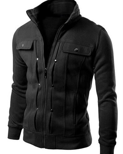 Fashion Men's Hoodies Zip-up Pockets Casual Long Sleeved Plus Size Brand Clothing Fit Sweatshirts 5 Colors Sudaderas-Dollar Bargains Online Shopping Australia