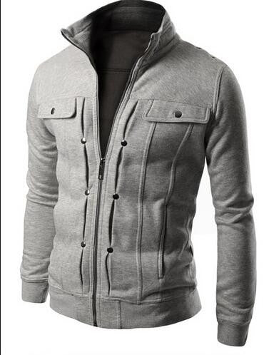 Fashion Men's Hoodies Zip-up Pockets Casual Long Sleeved Plus Size Brand Clothing Fit Sweatshirts 5 Colors Sudaderas-Dollar Bargains Online Shopping Australia