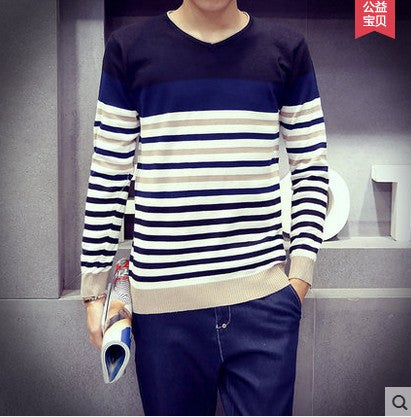 Relaxed-fit sweater pullover male winter knitting brand long sleeve with v-neck fitted sweater jersey size M-XXL-Dollar Bargains Online Shopping Australia