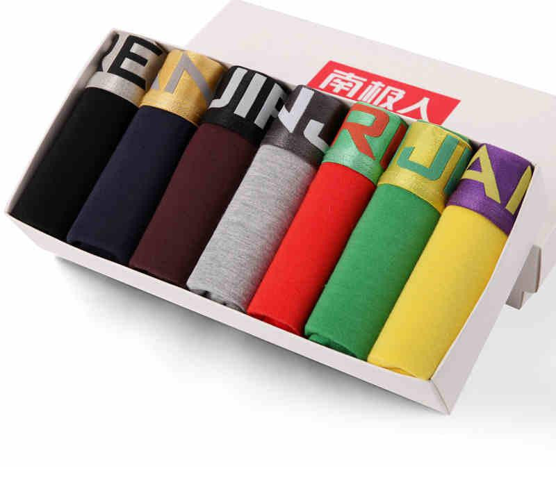 7Pcs/lot Brand Sexy Super Large Size Mens Underwear U Convex boxer short Luxury Breathable Belt Shorts L~3XL Gift Box-Dollar Bargains Online Shopping Australia