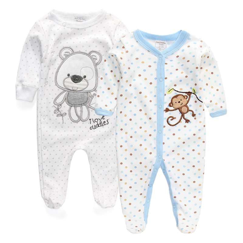 2 Pcs/lot born Baby Girl Clothes 100%Cotton Baby Girl Boy Romper Cotton Long Sleeve Unisex Infant Clothing-Dollar Bargains Online Shopping Australia