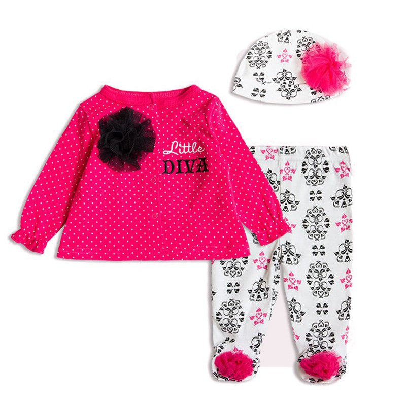 Baby's Sets Boy Girl Clothes With Baby Cap 100%Cotton Long Sleeve born Clothing-Dollar Bargains Online Shopping Australia