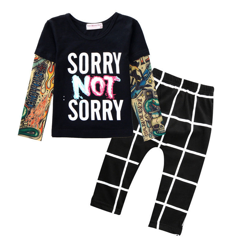 Sun Moon Kids born Baby Girl Clothes Casual Baby Clothing Sets T-Shirt + Pants Kids Autumn Outfits Baby Boy Clothes-Dollar Bargains Online Shopping Australia