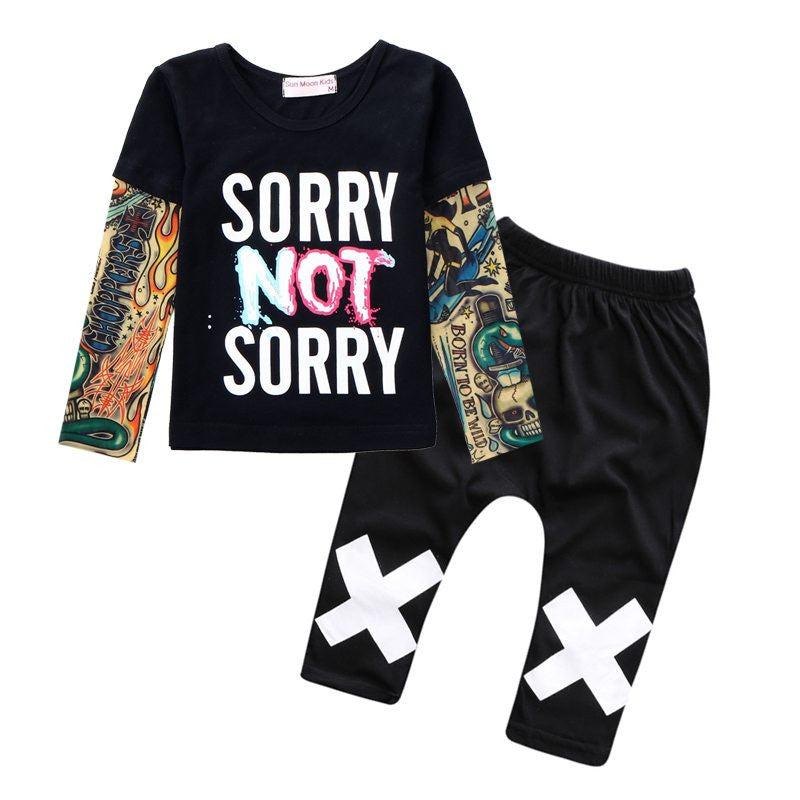 Sun Moon Kids born Baby Girl Clothes Casual Baby Clothing Sets T-Shirt + Pants Kids Autumn Outfits Baby Boy Clothes-Dollar Bargains Online Shopping Australia
