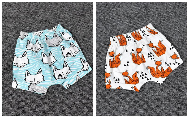 2Pcs/Lot Cute Cartoon Animal Fox Panda Pattern Baby Short For Infants Clothing Girls Boys Harem PP Shorts Pants Toddler Bloomers-Dollar Bargains Online Shopping Australia
