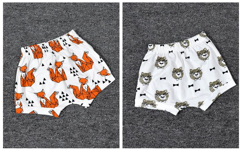 2Pcs/Lot Cute Cartoon Animal Fox Panda Pattern Baby Short For Infants Clothing Girls Boys Harem PP Shorts Pants Toddler Bloomers-Dollar Bargains Online Shopping Australia