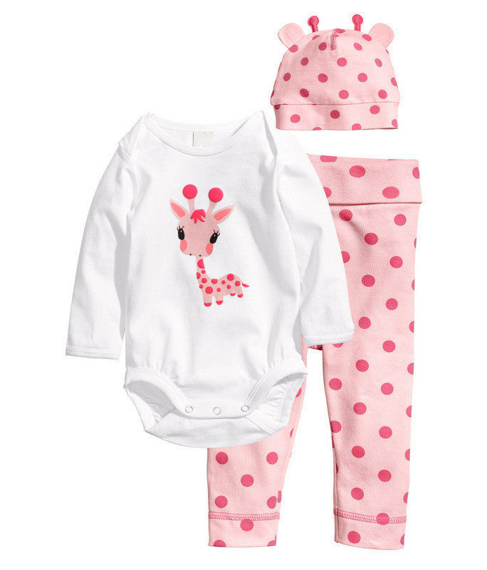 3pcs born Baby Girls Toddler Clothes Cartoon Hat+Romper+Pants Cap Jumpsuit Suit Trousers Bebe Clothing Set Roupa Infantil-Dollar Bargains Online Shopping Australia