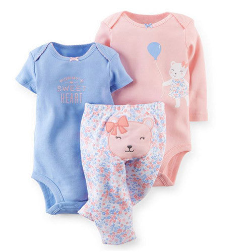 100% Cotton 3-24M set baby boy clothes baby girl clothes born 3piece ropa bebe boy-Dollar Bargains Online Shopping Australia