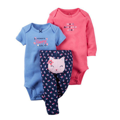 100% Cotton 3-24M set baby boy clothes baby girl clothes born 3piece ropa bebe boy-Dollar Bargains Online Shopping Australia