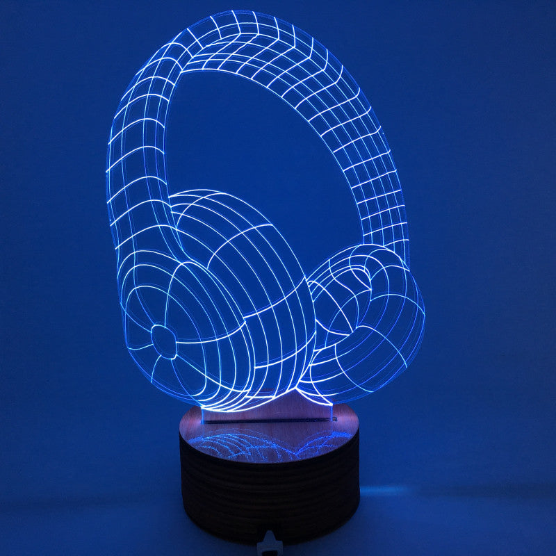 3D Headphones Changing Color Calming Light Handmade Plexiglass Lighting Gadget-Dollar Bargains Online Shopping Australia