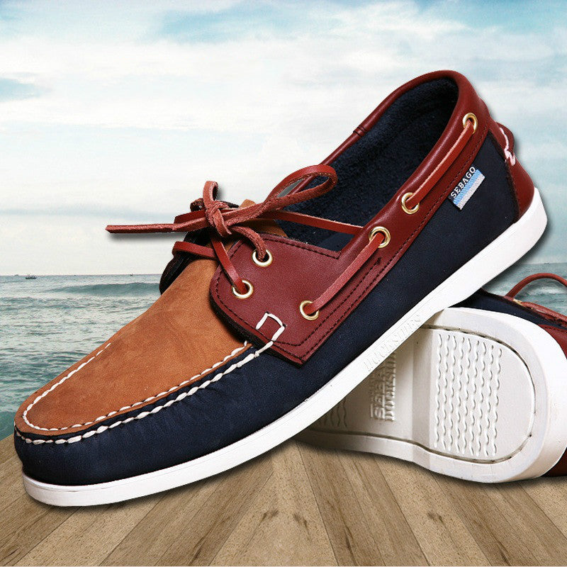 British Style Fashion Men Boat Shoes Spring Autumn Youth Lace Up Casual Comfortable Flat Men Shoes Round Toe Men Shoes-Dollar Bargains Online Shopping Australia