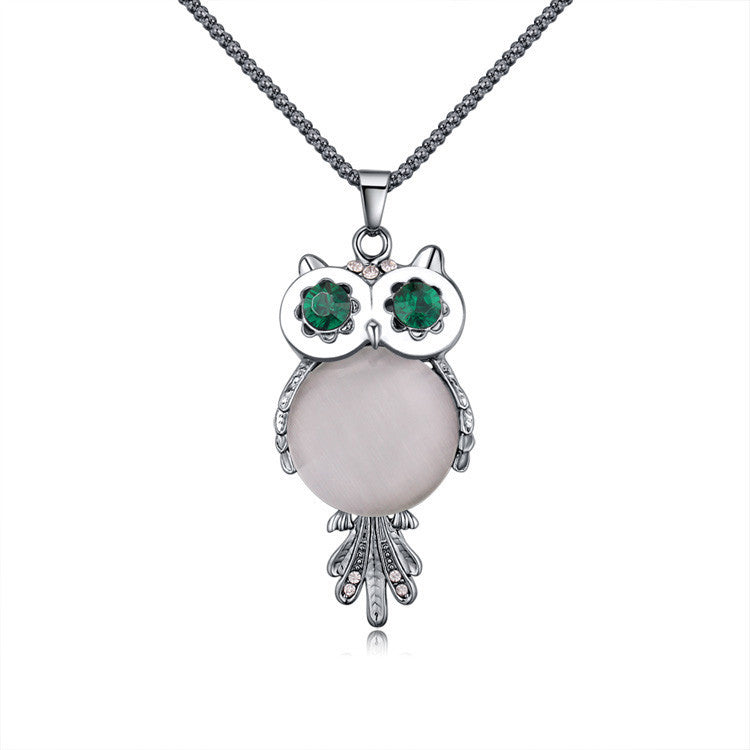 Brand Fashion Charms Crystal Owl Necklace Gem Cubic Zircon Diamond 18K Gold Long Chain Necklaces&Pendants Women Jewelry A329-Dollar Bargains Online Shopping Australia
