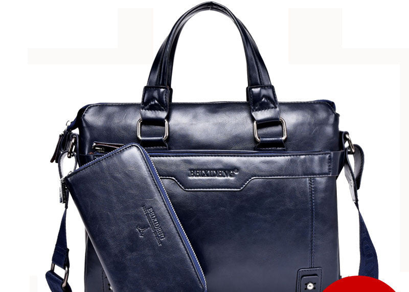 luxury leather men's briefcase leather business briefcase bag shoulder bag men's messenger bag tote handbag-Dollar Bargains Online Shopping Australia