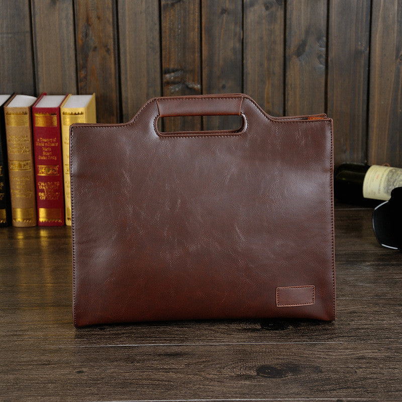 British Vintage Style Crazy Horse PU Leather Men Briefcase Bag Solid Office Men Business Bags-Dollar Bargains Online Shopping Australia