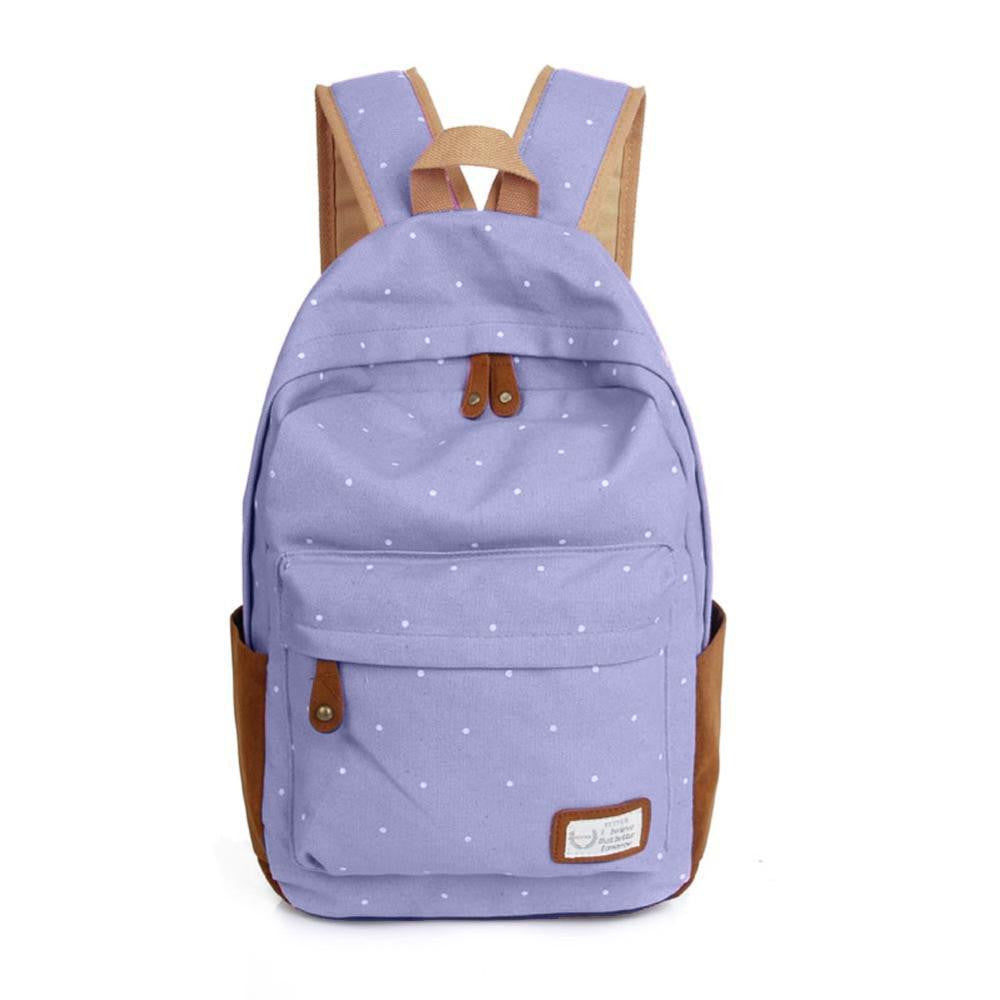 Trendy casual canvas backpack women fashion school bags for girls dot printing backpack shoulder bags mochila-Dollar Bargains Online Shopping Australia