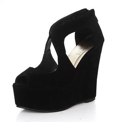 FASHION 11cm High Heel Women Sandals Summer Wedge Shoes Fretwork Platform Sandal Gladiator Sandals Women-Dollar Bargains Online Shopping Australia