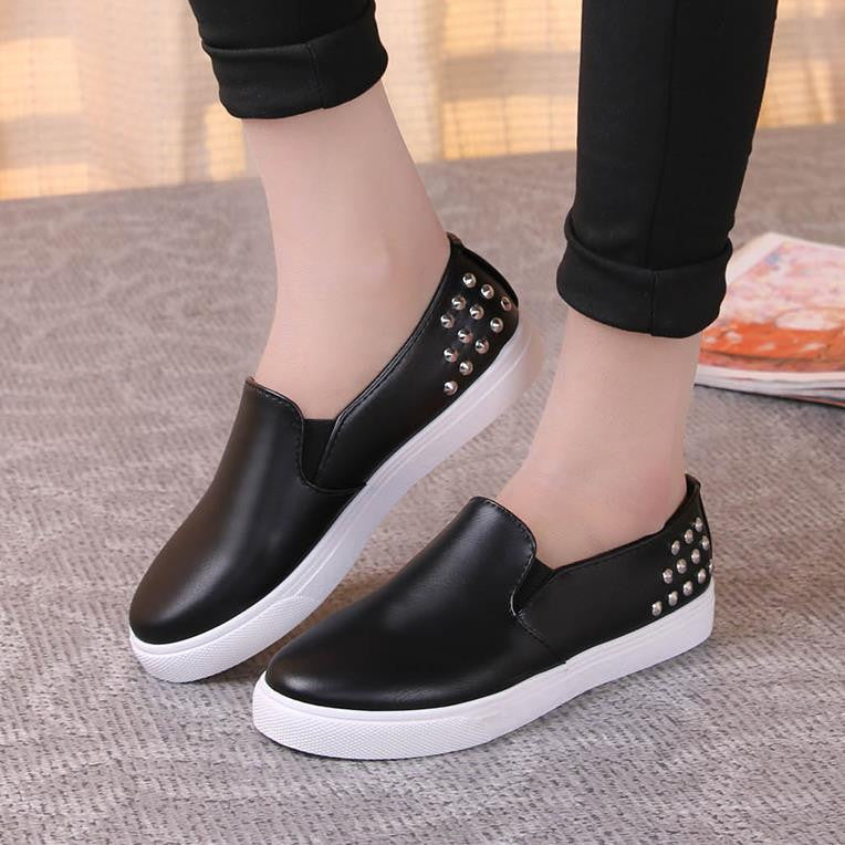 Spring Autumn Women Leather shoes For Woman Black Loafers snakeskin shoes slip on Loafer Casual Shoes-Dollar Bargains Online Shopping Australia