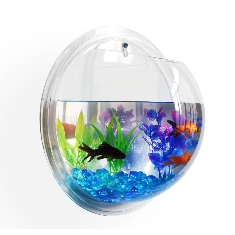 Home Decoration Pot Plant Wall Mounted Hanging Bubble Fish Bowl Acrylic Bowl Fish Tank Aquarium-Dollar Bargains Online Shopping Australia