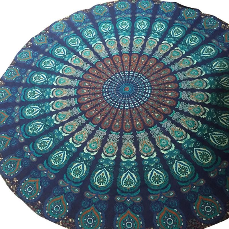 150cm Bedding Outlet Round Beach Towel Fire Peacock Mandala Chiffon Beach Swim Towels Bohemia Bain Para Playa Toallas-Dollar Bargains Online Shopping Australia