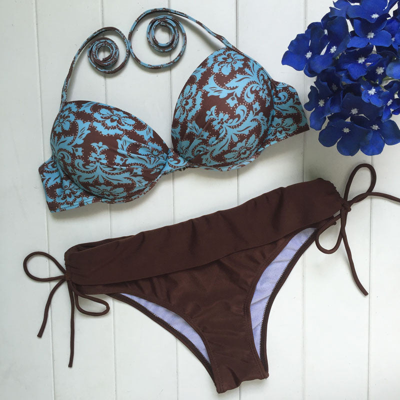 Swimwear Bikini Neoprene Swimsuits Bathing Suit Push Up Bikini Brazilian Vintage Maillot De Bain Red Leopard N86-Dollar Bargains Online Shopping Australia