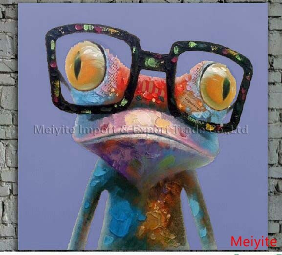 Cartoon Oil Painting on Canvas Abstract Animal Wall Art for Home Decoration 1pc Happy Frog 5cm strecth/ no frame-Dollar Bargains Online Shopping Australia