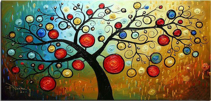 Hand painted modern abstract money tree canvas wall art oil painting on canvas huge home decoration unique gift artwork pictures unframed-Dollar Bargains Online Shopping Australia