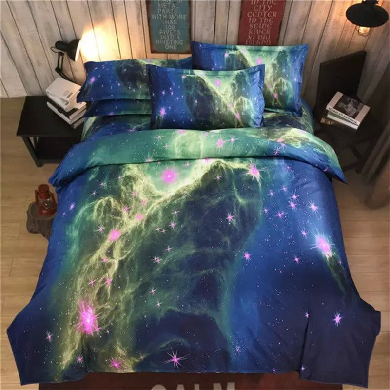 4/3pcs Galaxy 3D Bedding Sets Universe Outer Space Duvet cover Bed Sheet / Fitted Bed Sheet pillowcase Twin queen king-Dollar Bargains Online Shopping Australia