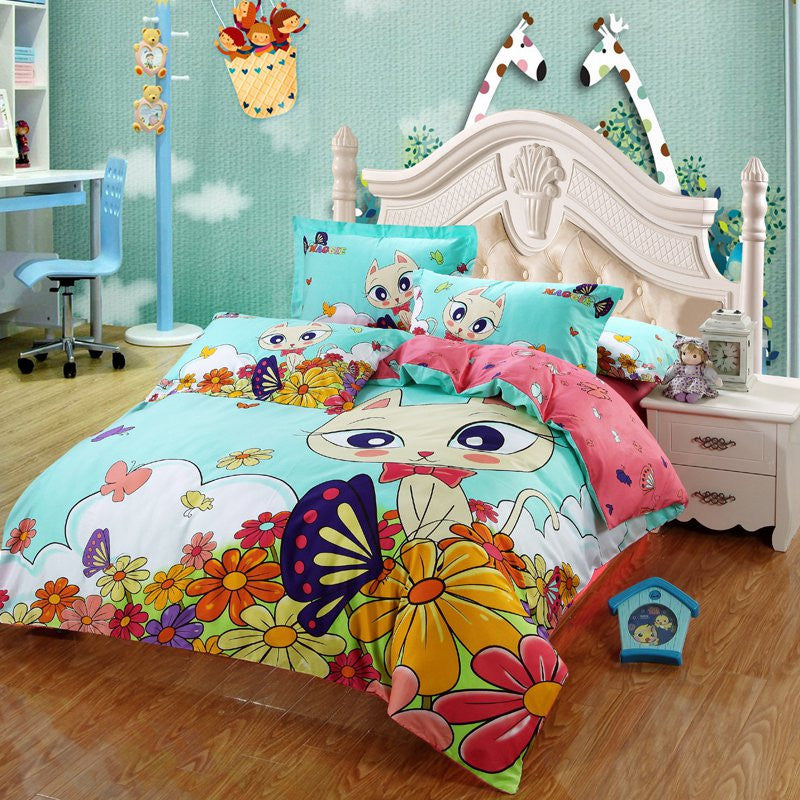 Adult/kids owl bedding set blue boys/girls quilt duvet cover bed sheet cartoon pattern bedspread king queen twin size bed linen-Dollar Bargains Online Shopping Australia