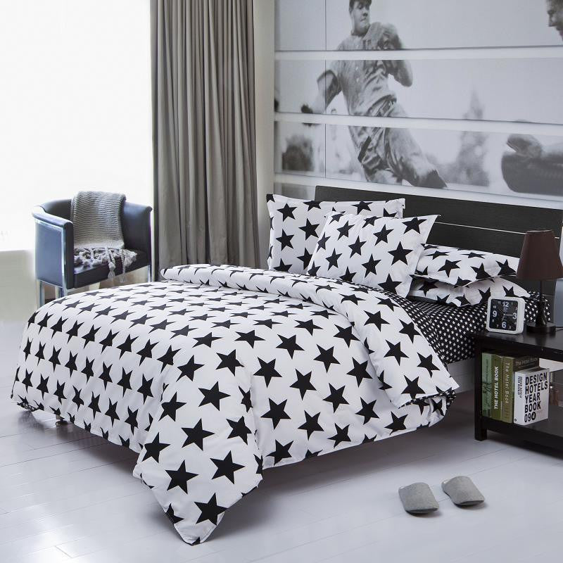 Bedding Set Twin/Full/Queen Size Duvet Cover Set Classic Black and White Bed Sheet Sets Home Textile-Dollar Bargains Online Shopping Australia