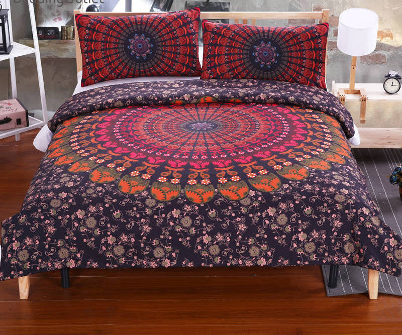 Bedding Bohemia Modern Bedclothes Indian Home Black and White Printed Quilt Cover 2Pcs or 3Pcs-Dollar Bargains Online Shopping Australia