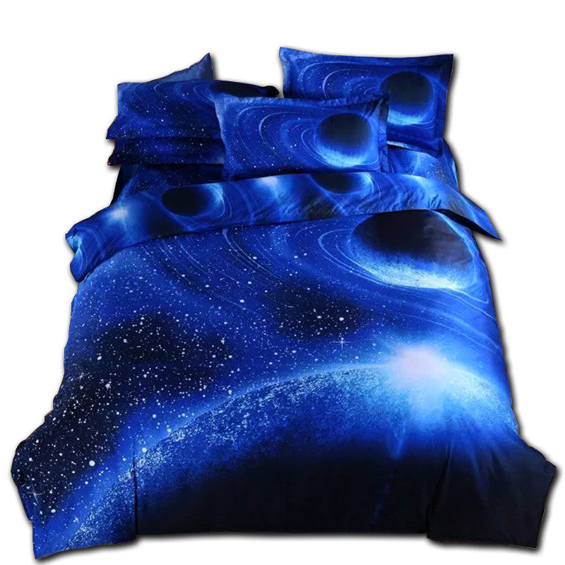 Moon Star Galaxy bedding sets twin full queen size Universe Outer Space 4pc duvet cover set with bedsheet pillowcases-Dollar Bargains Online Shopping Australia