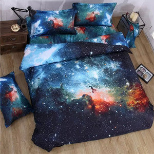 Moon Star Galaxy bedding sets twin full queen size Universe Outer Space 4pc duvet cover set with bedsheet pillowcases-Dollar Bargains Online Shopping Australia