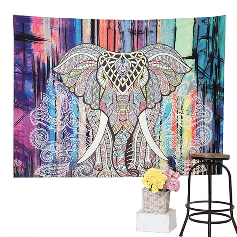 Elephant Tapestry Colored Printed Decorative Mandala Tapestry Indian 130cmx150cm 153cmx203cm Boho Wall Carpet-Dollar Bargains Online Shopping Australia