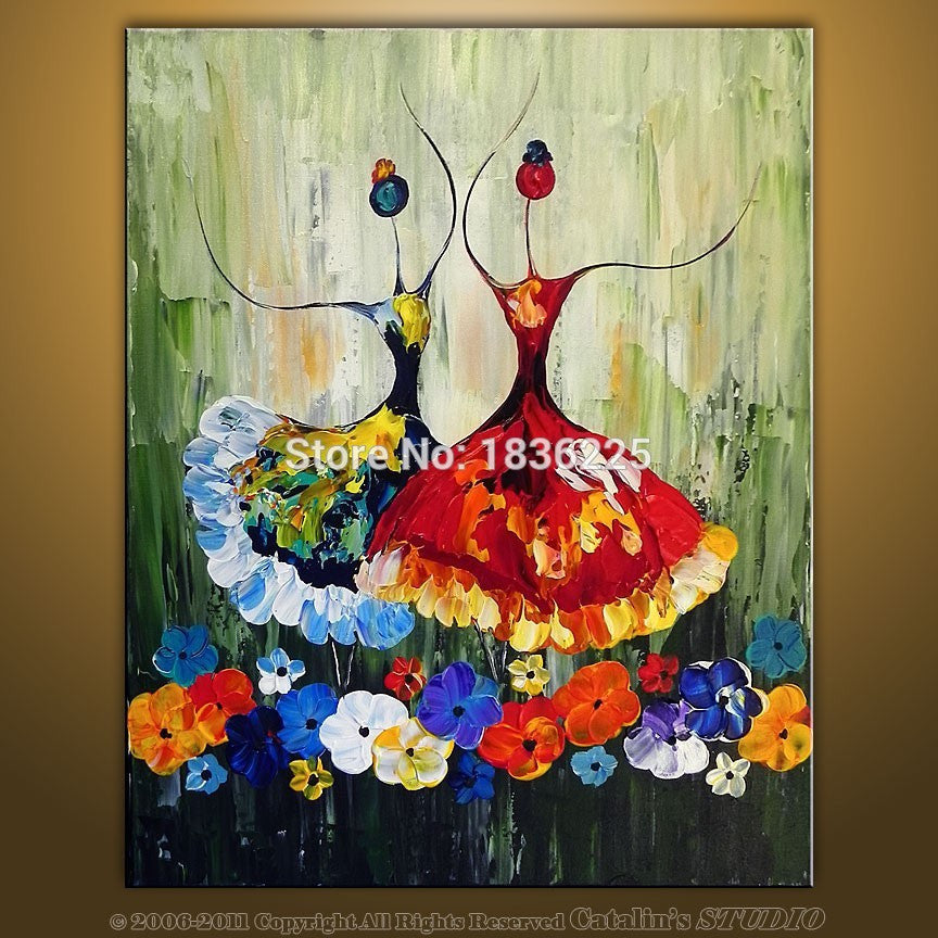 hand painted canvas oil paintings	Unframed Ballet Abstract Art Painting ballet dancer oil painting kids room decor abstract oil painting-Dollar Bargains Online Shopping Australia