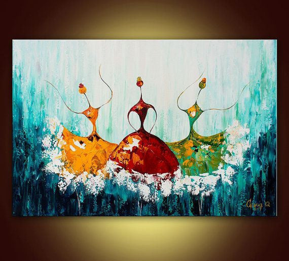 hand painted canvas oil paintings	Unframed Ballet Abstract Art Painting ballet dancer oil painting kids room decor abstract oil painting-Dollar Bargains Online Shopping Australia