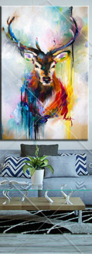 colorful bright color Canvas Wall Art Deer Abstract Animal Oil Painting-Dollar Bargains Online Shopping Australia