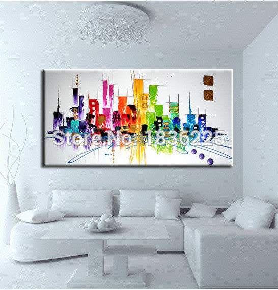 Abstract paintings modern city landscapes oil painting themes for painting on canvas oil painting for kids room No Frame-Dollar Bargains Online Shopping Australia