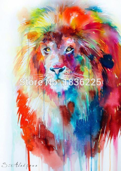 Frameless picture on wall acrylic painting by numbers abstract handpainted drawing unique gift Animal Lion king Oil painting-Dollar Bargains Online Shopping Australia