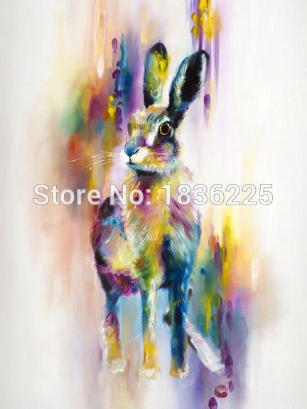 Modern Style Abstract rabbit Oil Painting Canvas animals painted donkey Oil Pictures Decorative Painting Wall Art No Frame-Dollar Bargains Online Shopping Australia