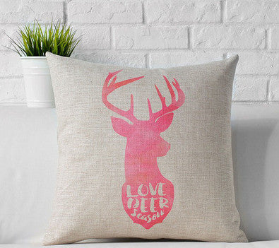 Nordic Pink watercolor Deer Pillow cushions thick linen pillowcase home decorative Pillows sofa cushion-Dollar Bargains Online Shopping Australia