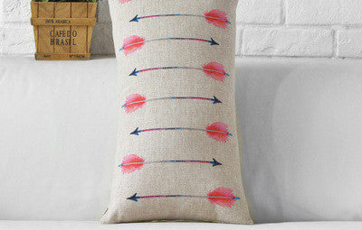 Creative watercolor Pink Love Pillow Red Cushion Couples gift Linen pillowcase sofa cushions home decorative Pillows-Dollar Bargains Online Shopping Australia