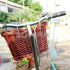 Outdoor Classic Style Rustic Basket Willow Straps Cycling Bicycle Wicker Manual Basket-Dollar Bargains Online Shopping Australia