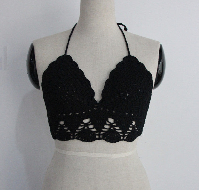 Handmade Cotton Crochet Bikinis Women Swimsuit Swimwear Top Without Bottom White Sexy High Waist Brazilian Bikini-Dollar Bargains Online Shopping Australia