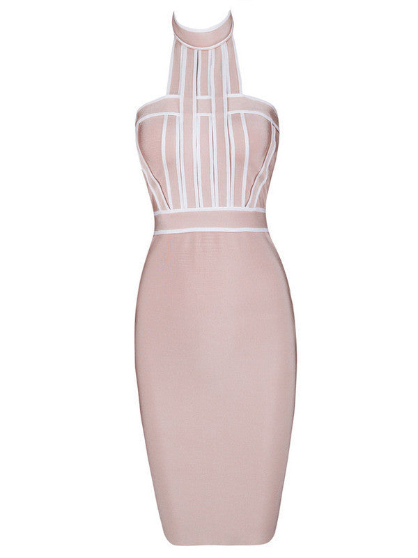 high nude o neck black mini sleeveless Bodycon Bandage Dress-Dollar Bargains Online Shopping Australia