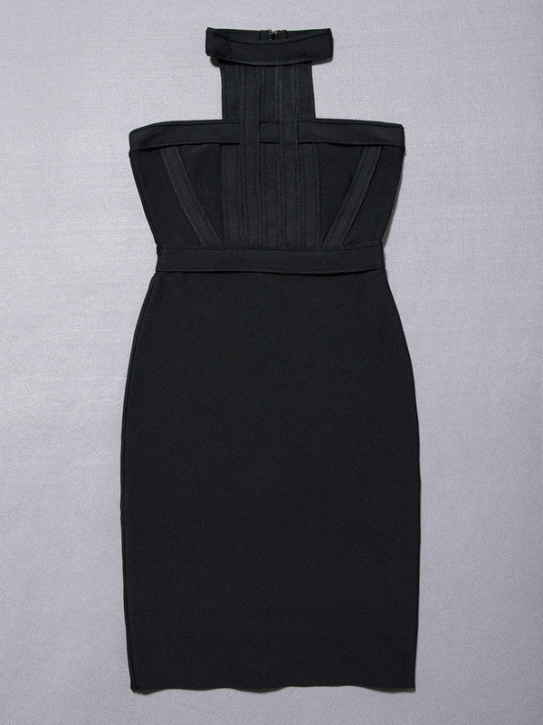 high nude o neck black mini sleeveless Bodycon Bandage Dress-Dollar Bargains Online Shopping Australia