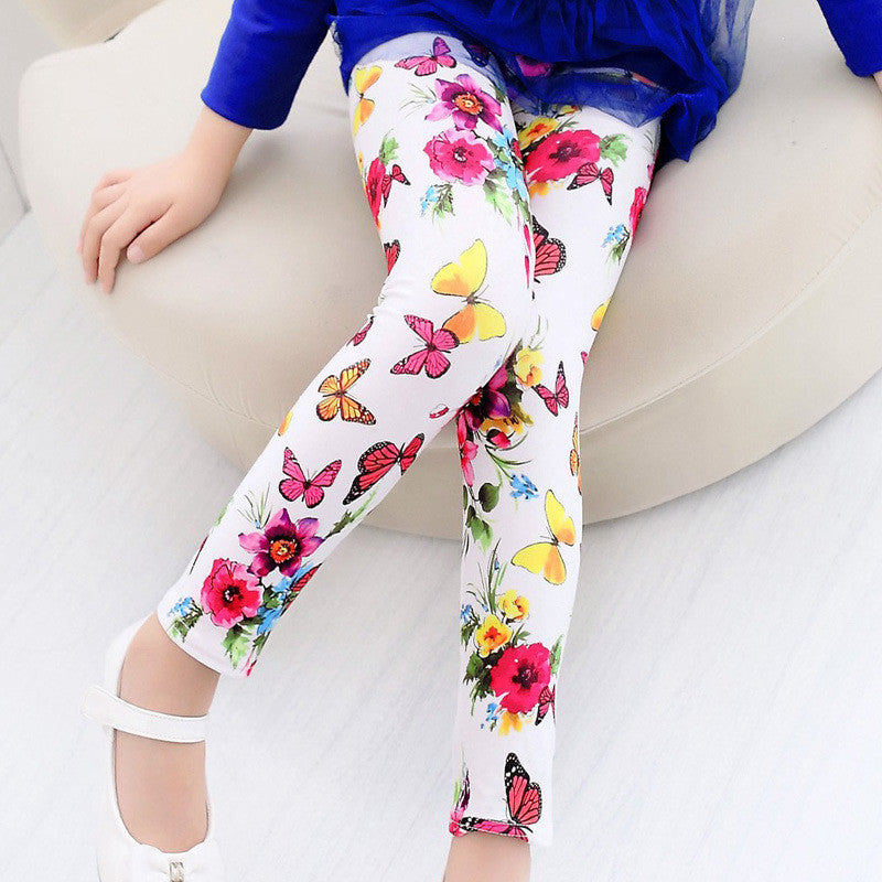 High Quality Girls Leggings Children Pants Print Flower Kids Girls Pants-Dollar Bargains Online Shopping Australia