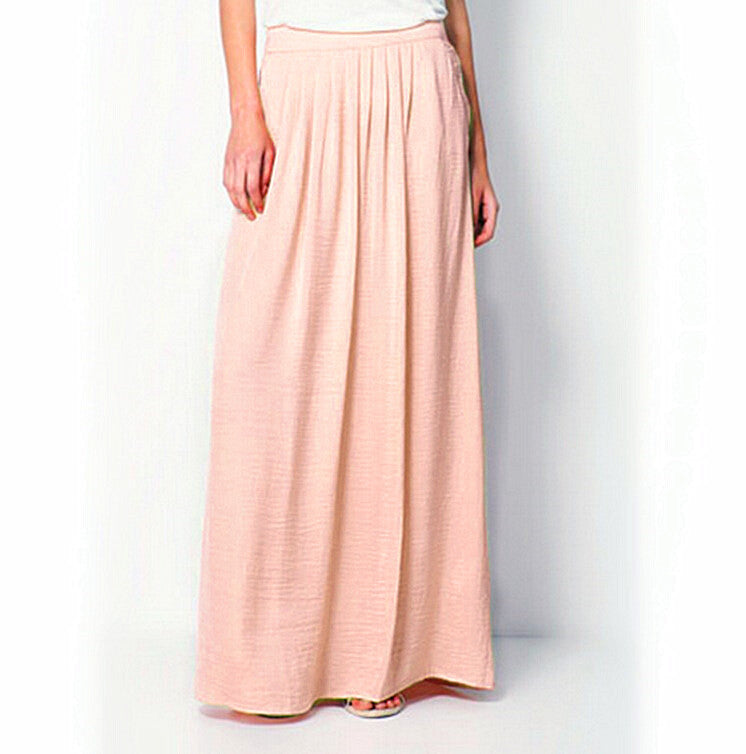 Woman Satin Long Skirt Elastic Waist Floor-Length Maxi Skirts Female Plus Size Ladies Bohemia Pleated saia skirts For Women-Dollar Bargains Online Shopping Australia