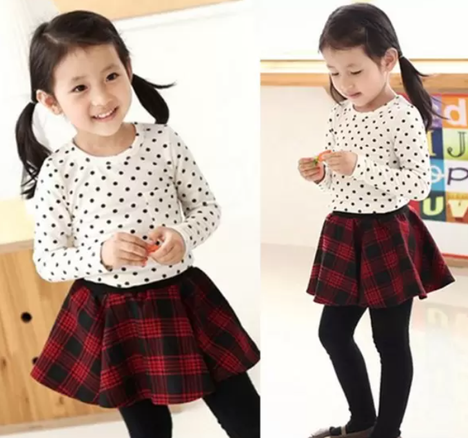 Korean Baby Kids Girl Dots Long Sleeve T-shirt Tops Blouse Tee Shirt 2-7Year-Dollar Bargains Online Shopping Australia