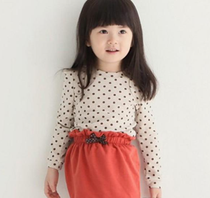 Korean Baby Kids Girl Dots Long Sleeve T-shirt Tops Blouse Tee Shirt 2-7Year-Dollar Bargains Online Shopping Australia